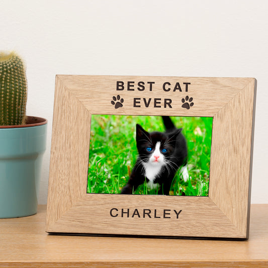 Best Cat Ever Wood Picture Frame (7"" x 5"")