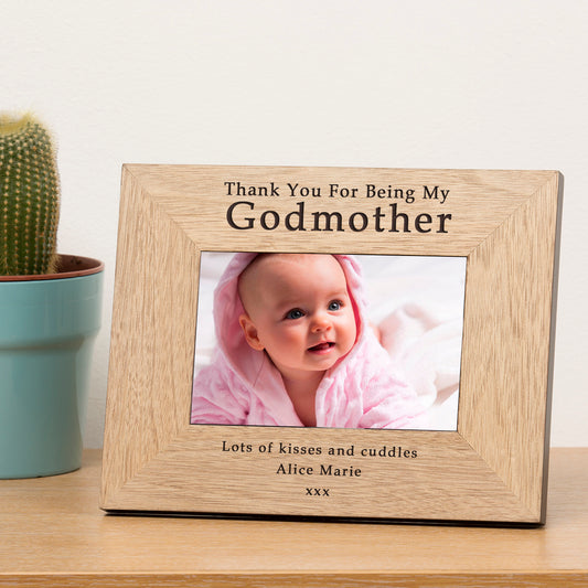 Thank you for being my Godmother Wood Picture Frame (6"" x 4"")