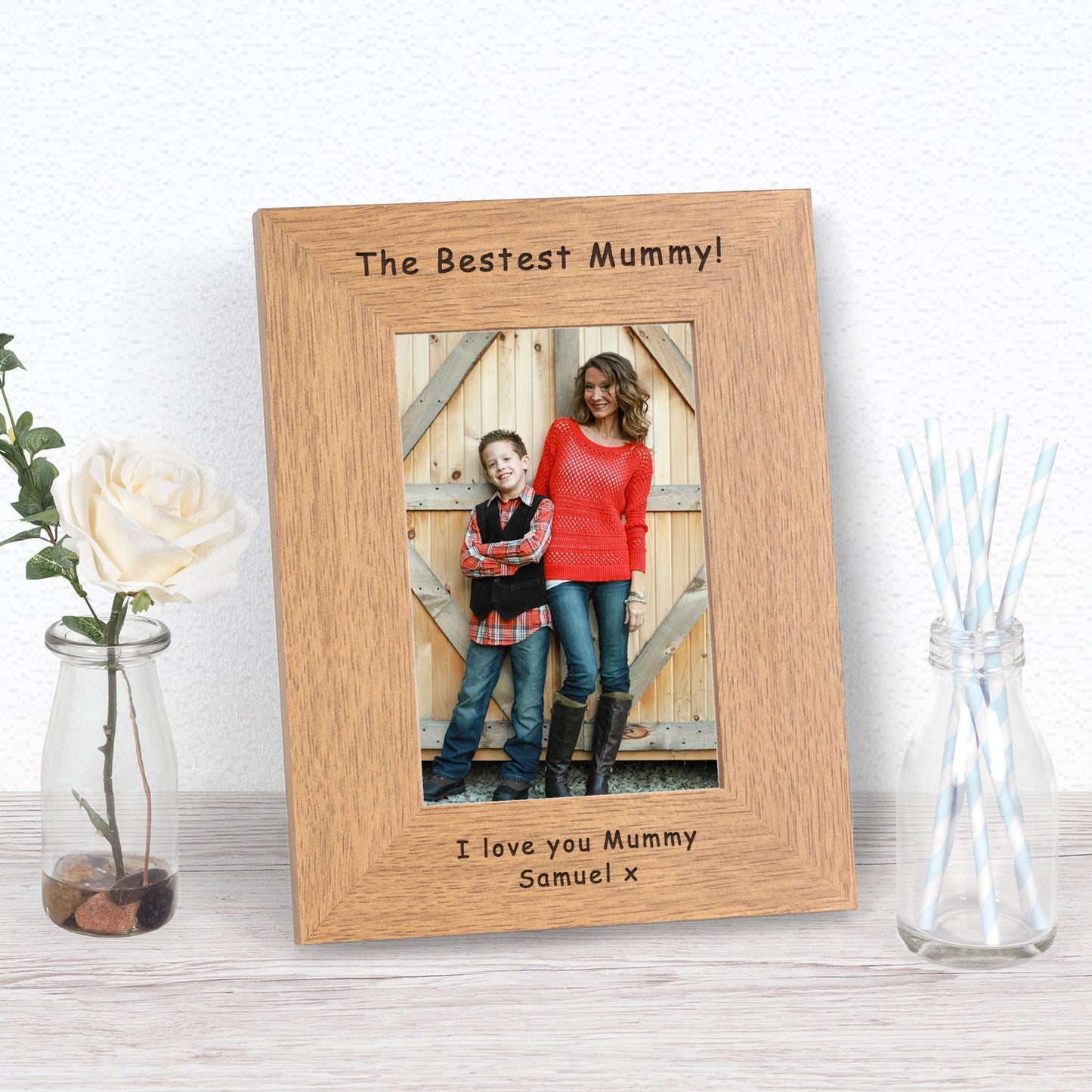 Bestest Mummy! Wood Picture Frame (6"" x 4"")