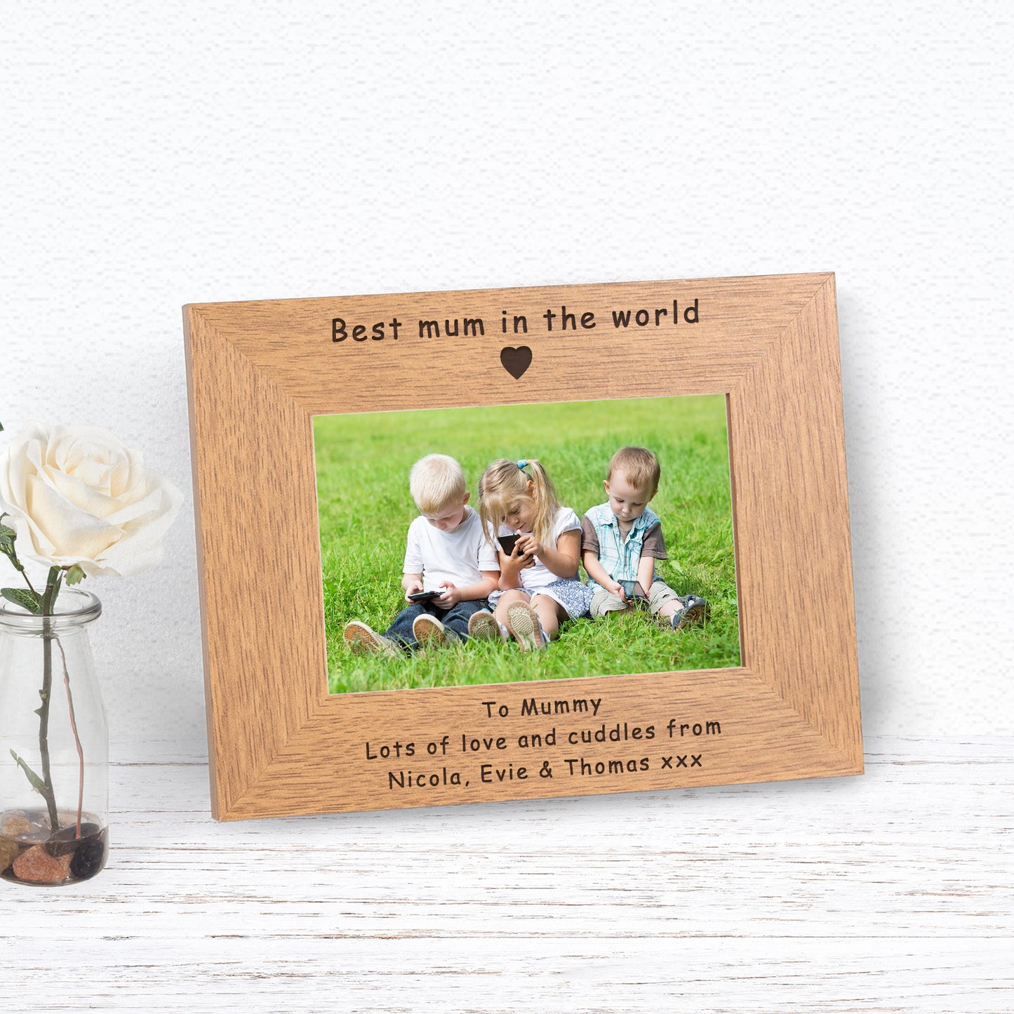 Best mum in the world Wood Picture Frame (7"" x 5"")