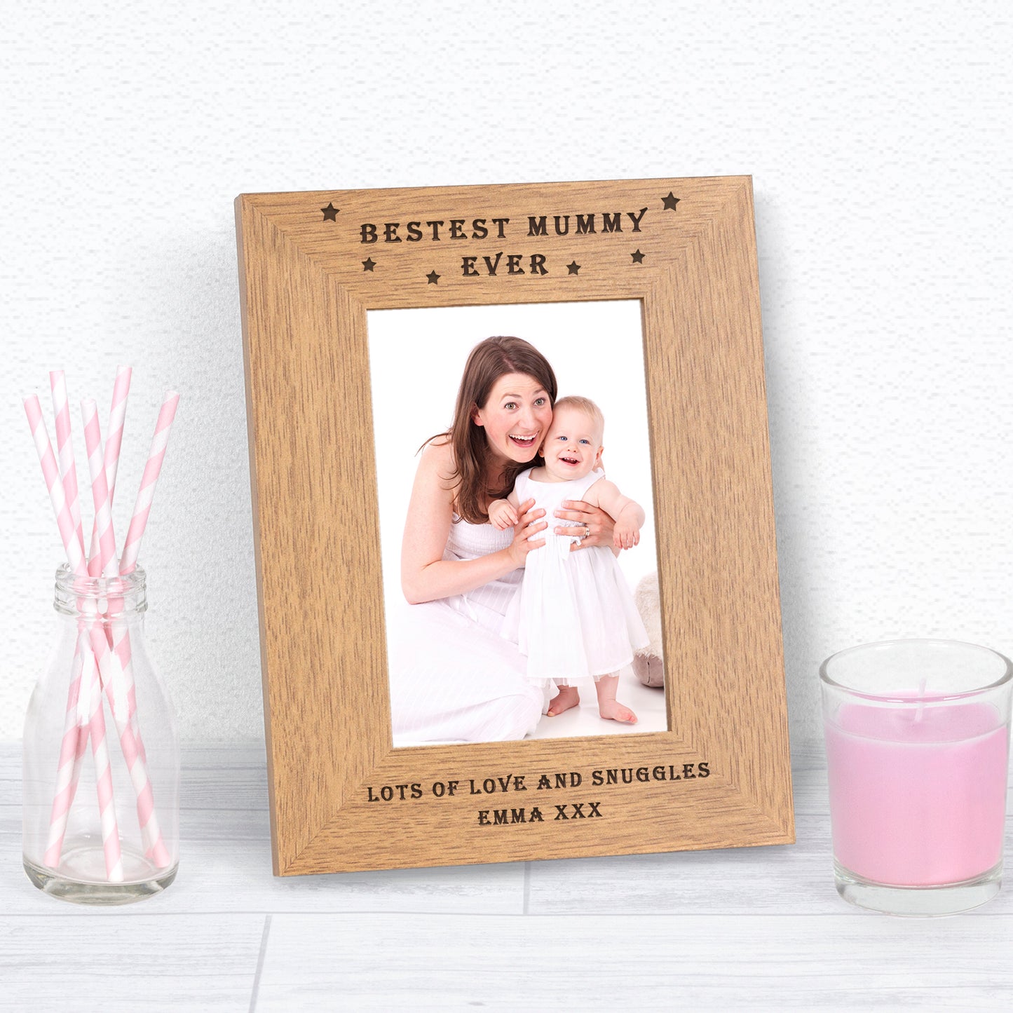 Bestest Mummy Ever Wood Picture Frame (7"" x 5"")