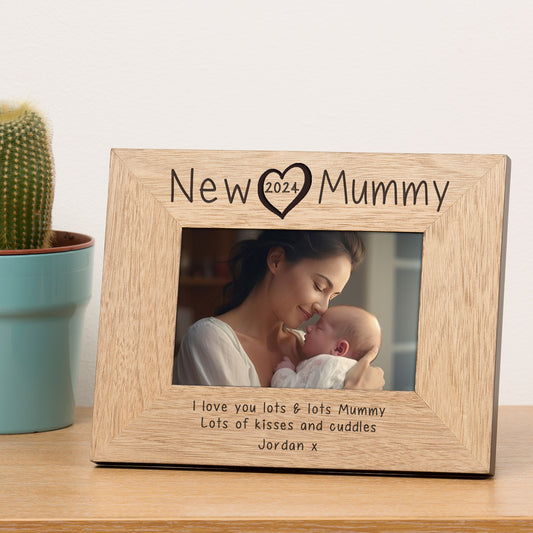 New Mummy Wood Picture Frame (6"" x 4"")