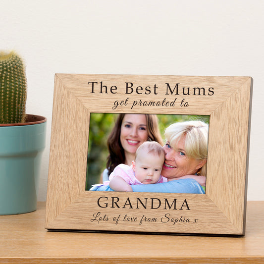 The Best Mums get promoted Wood Picture Frame (7"" x 5"")