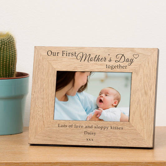 Our First Mother's Day together Wood Picture Frame (6"" x 4"")