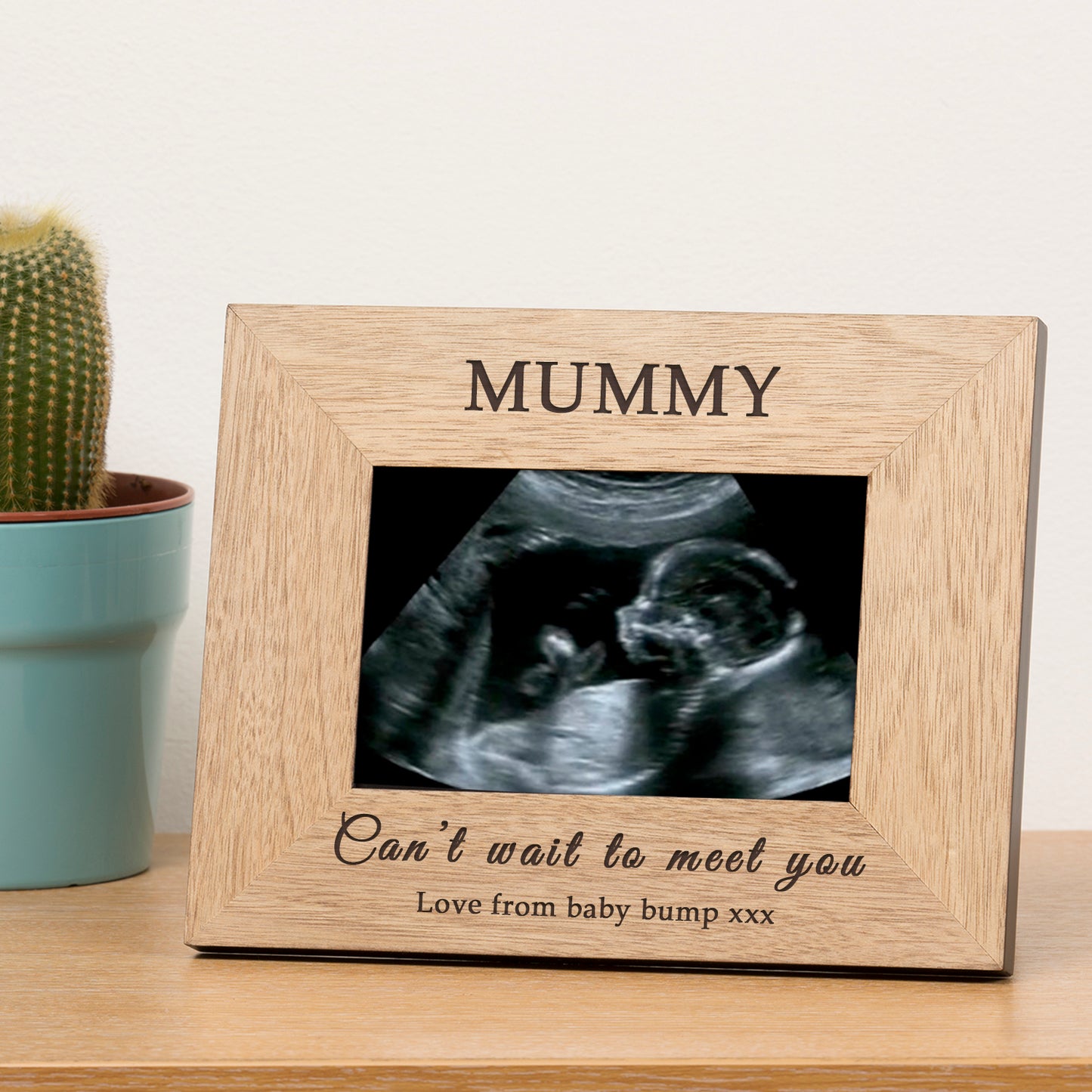 Cant Wait To Meet You Baby Scan Wood Picture Frame (7"" x 5"")