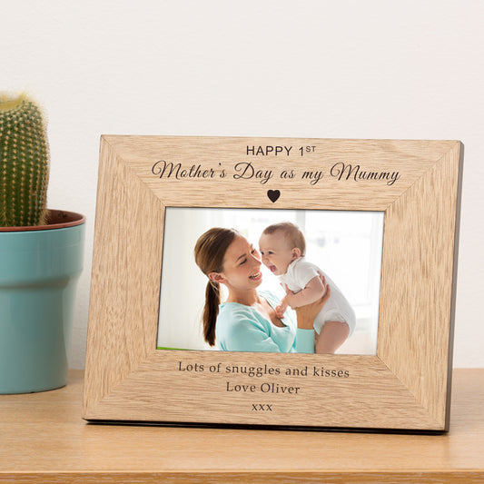 Happy 1st Mothers Day as my . . . Wood Picture Frame (7"" x 5"")