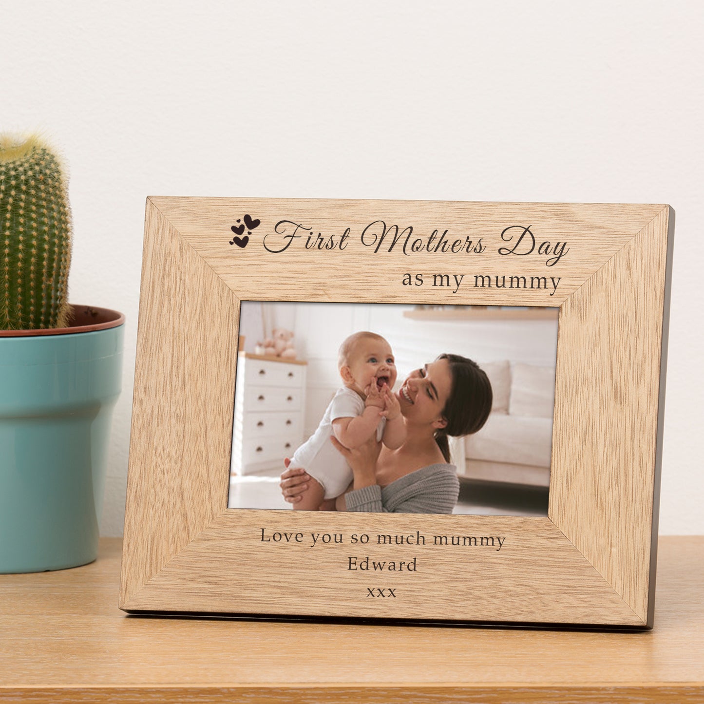 First Mothers Day as my . . . Wood Picture Frame (7"" x 5"")