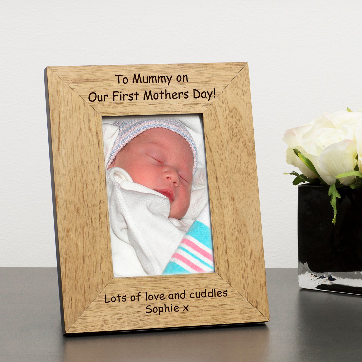 Mummy Our First Mother's Day Wood Picture Frame (7"" x 5"")