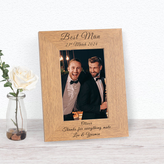 Wedding Party Wood Picture Frame (6"" x 4"")