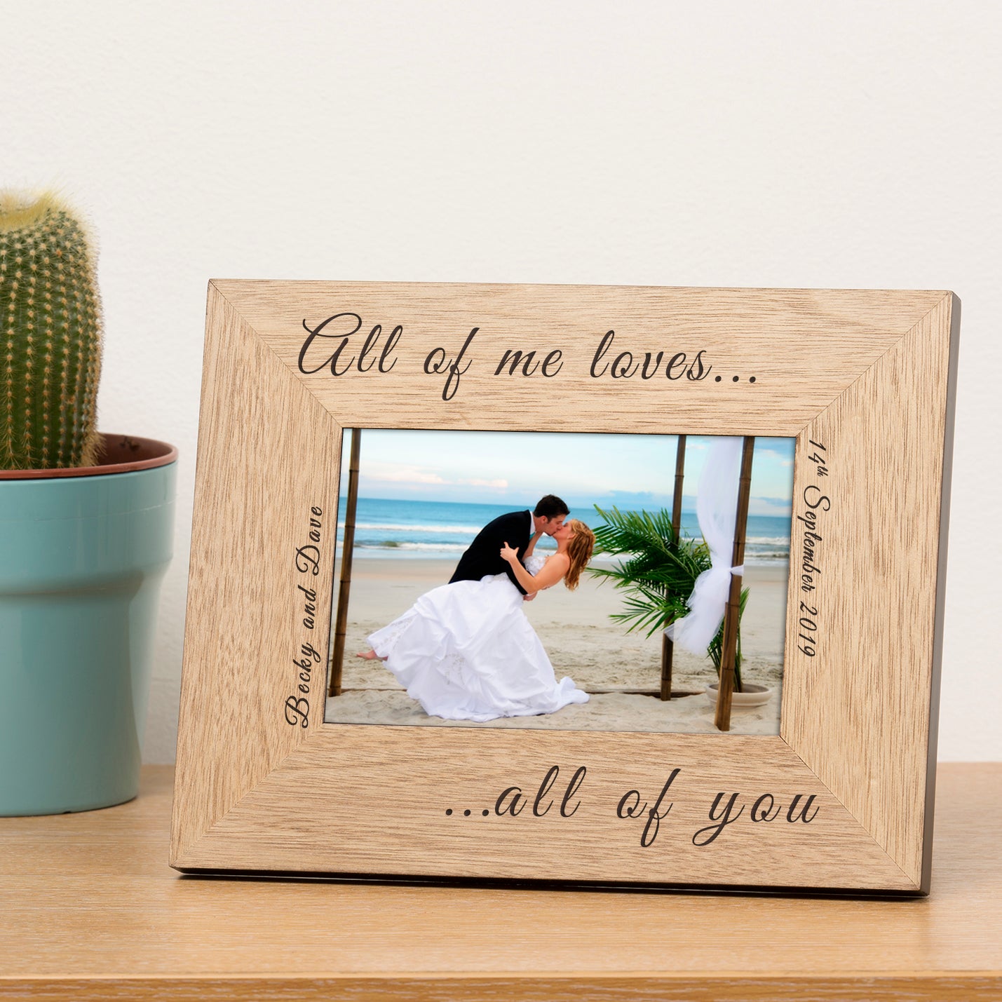 All of me loves all of you Wood Picture Frame (6"" x 4"")