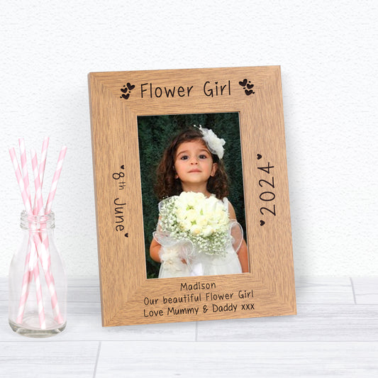 Wedding Party Role Wood Picture Frame (7"" x 5"")