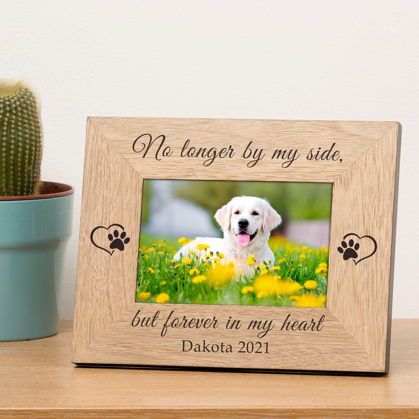 No longer by my side Pet Memory Wood Picture Frame (7"" x 5"")