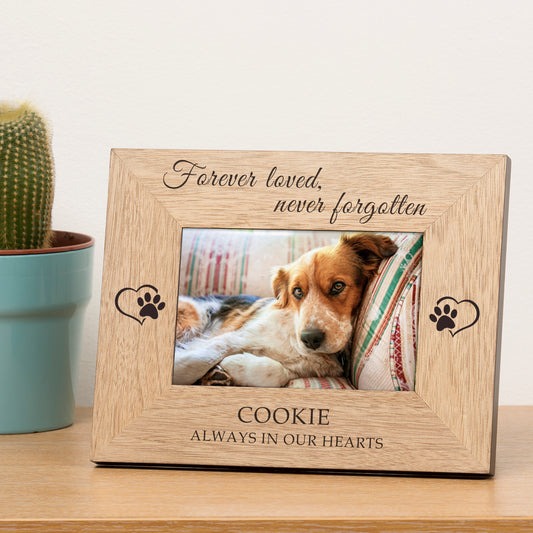 Always in our Hearts Pet Memory Wood Picture Frame (7"" x 5"")