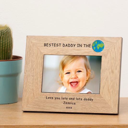 Bestest Daddy in the World Wood Picture Frame (7"" x 5"")