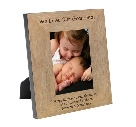 We Love Our Grandma! Wood Picture Frame (7"" x 5"")