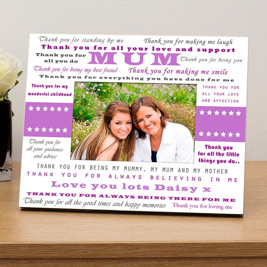 Thank You Mum personalised frame