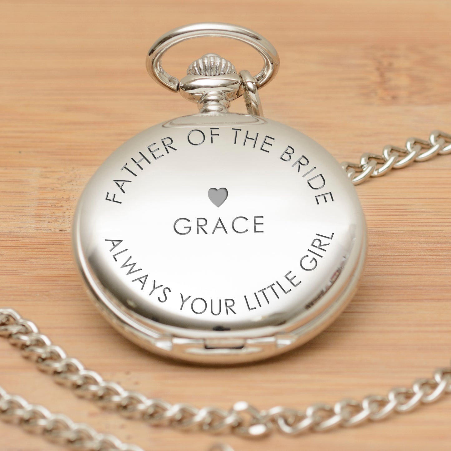 Always Your Little Girl Pocket Watch - Silver Finish