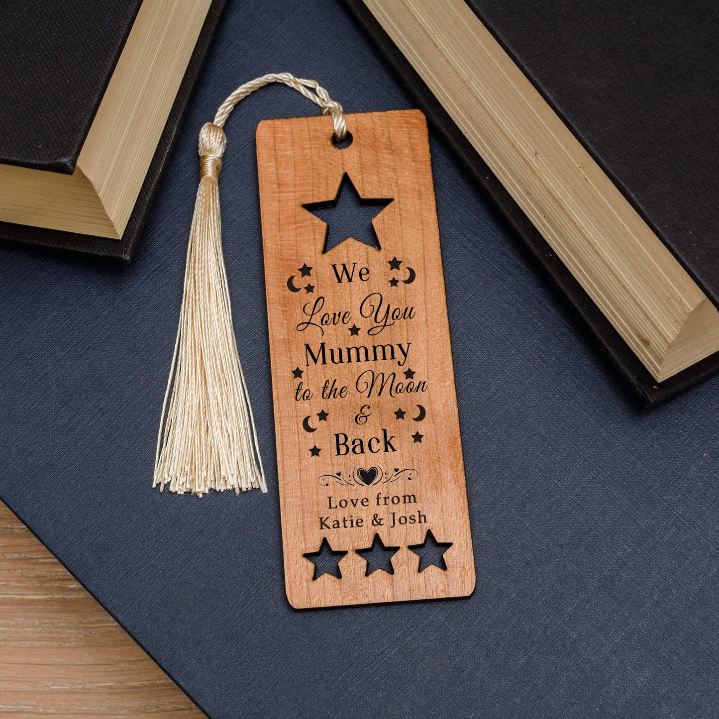 Moon & Back Bookmark - Cherrywood