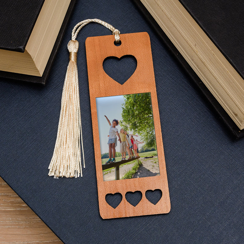 Photo Upload Heart Bookmark - Cherrywood